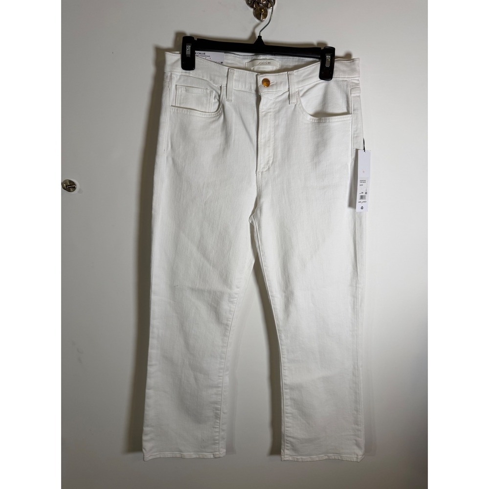Joe's Jeans The Callie High Rise Cropped Boot White Jeans DP2WHT5217 Size 30